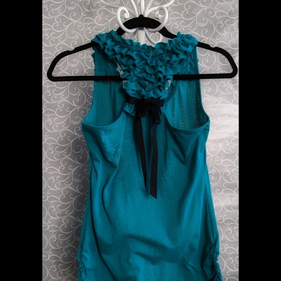 Self Esteem Teal racerback women's top w ruffles - Picture 4 of 9